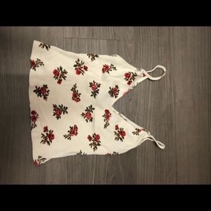 Boho rose crop tank top